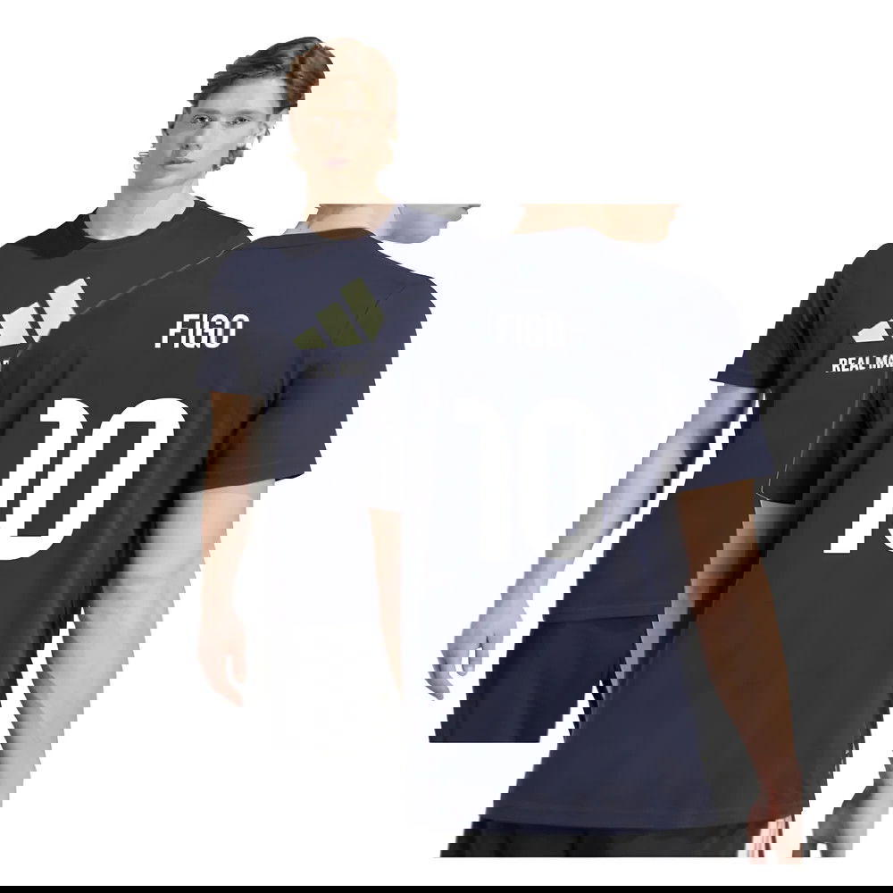 2025-2026 Real Madrid Seasonal Graphic Tee (Legend Ink) (Figo 10)