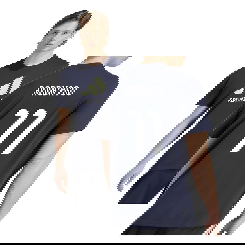 2025-2026 Real Madrid Seasonal Graphic Tee (Legend Ink) (Rodrygo 11)