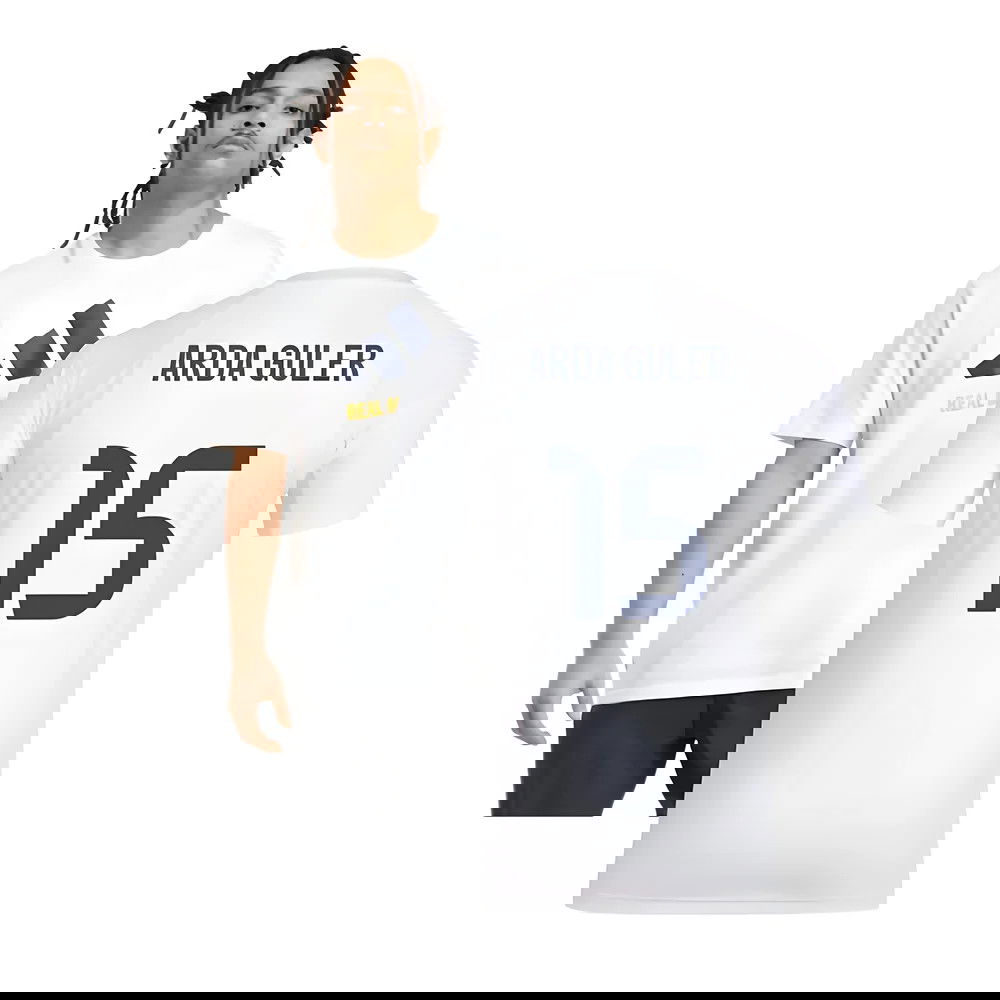 2025-2026 Real Madrid Seasonal Graphic Tee (White) (Arda Guler 15)
