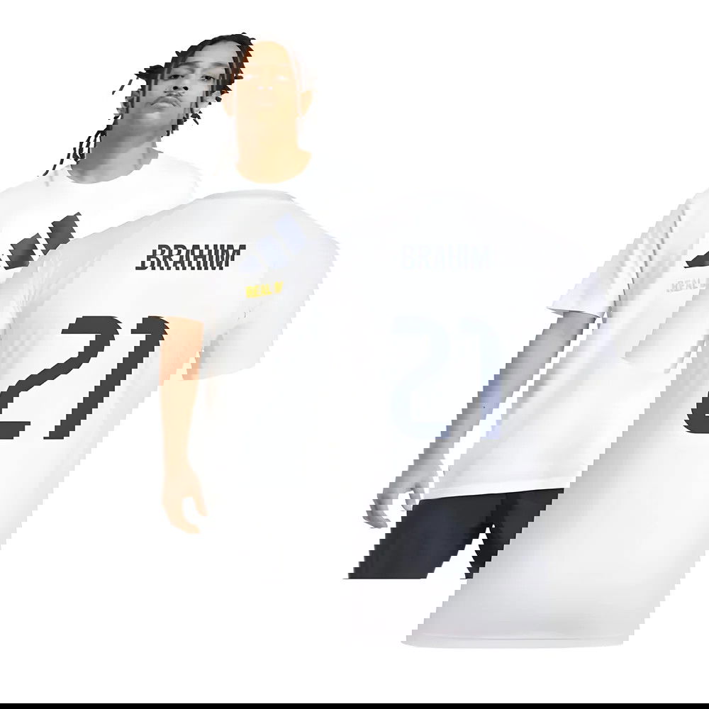 2025-2026 Real Madrid Seasonal Graphic Tee (White) (Brahim 21)
