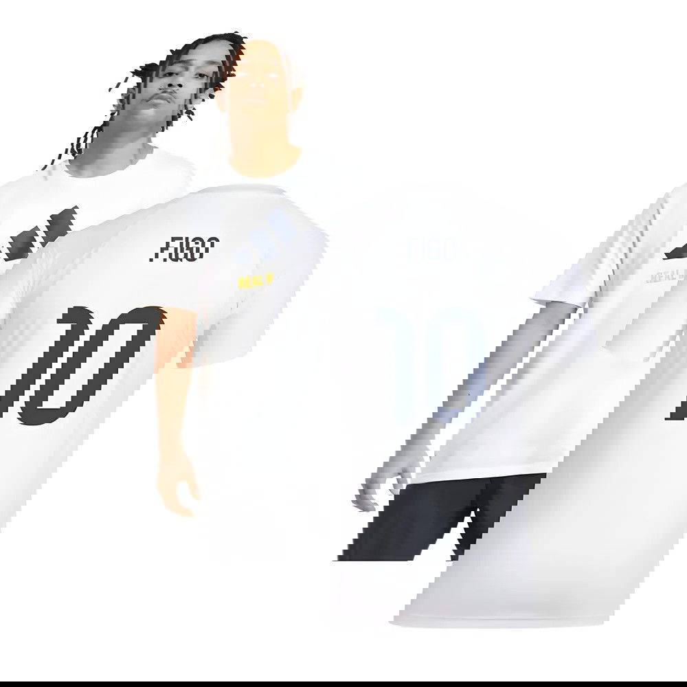 2025-2026 Real Madrid Seasonal Graphic Tee (White) (Figo 10)