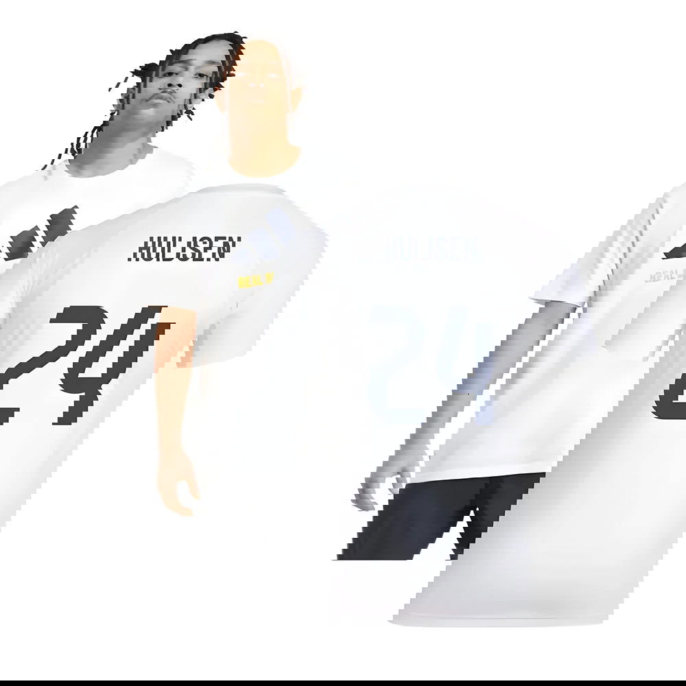 2025-2026 Real Madrid Seasonal Graphic Tee (White) (Huijsen 24)