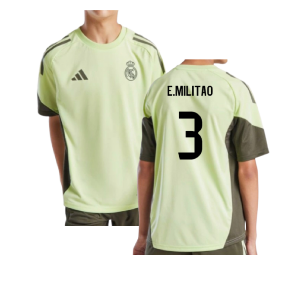 2025-2026 Real Madrid Training Jersey (Almost Lime) - Kids (E.Militao 3)