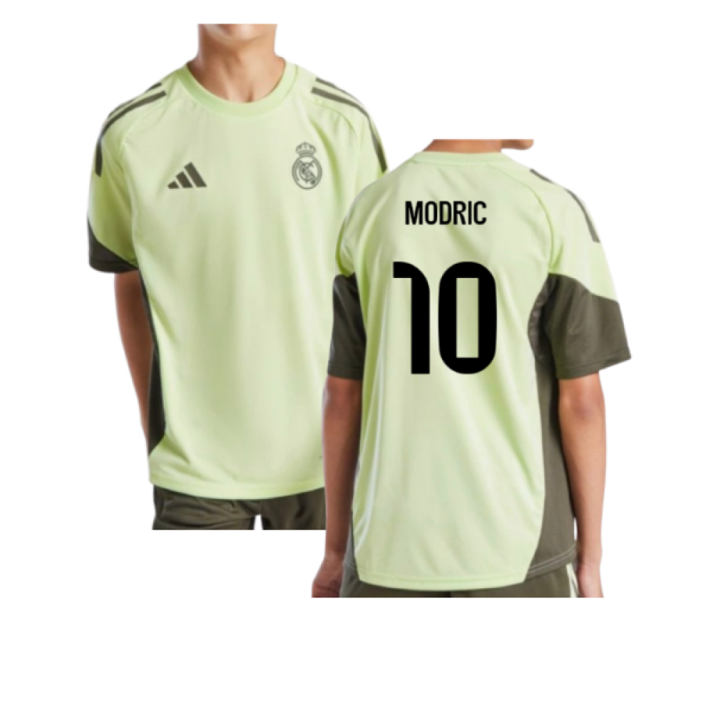 2025-2026 Real Madrid Training Jersey (Almost Lime) - Kids (Modric 10)