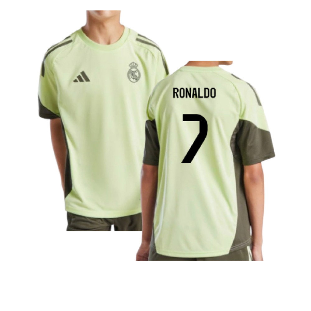 2025-2026 Real Madrid Training Jersey (Almost Lime) - Kids (Ronaldo 7)
