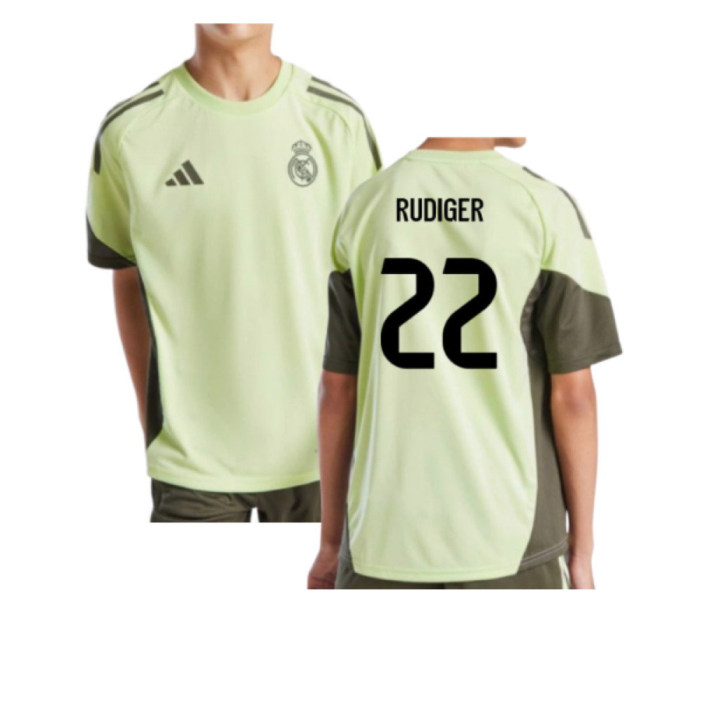 2025-2026 Real Madrid Training Jersey (Almost Lime) - Kids (Rudiger 22)