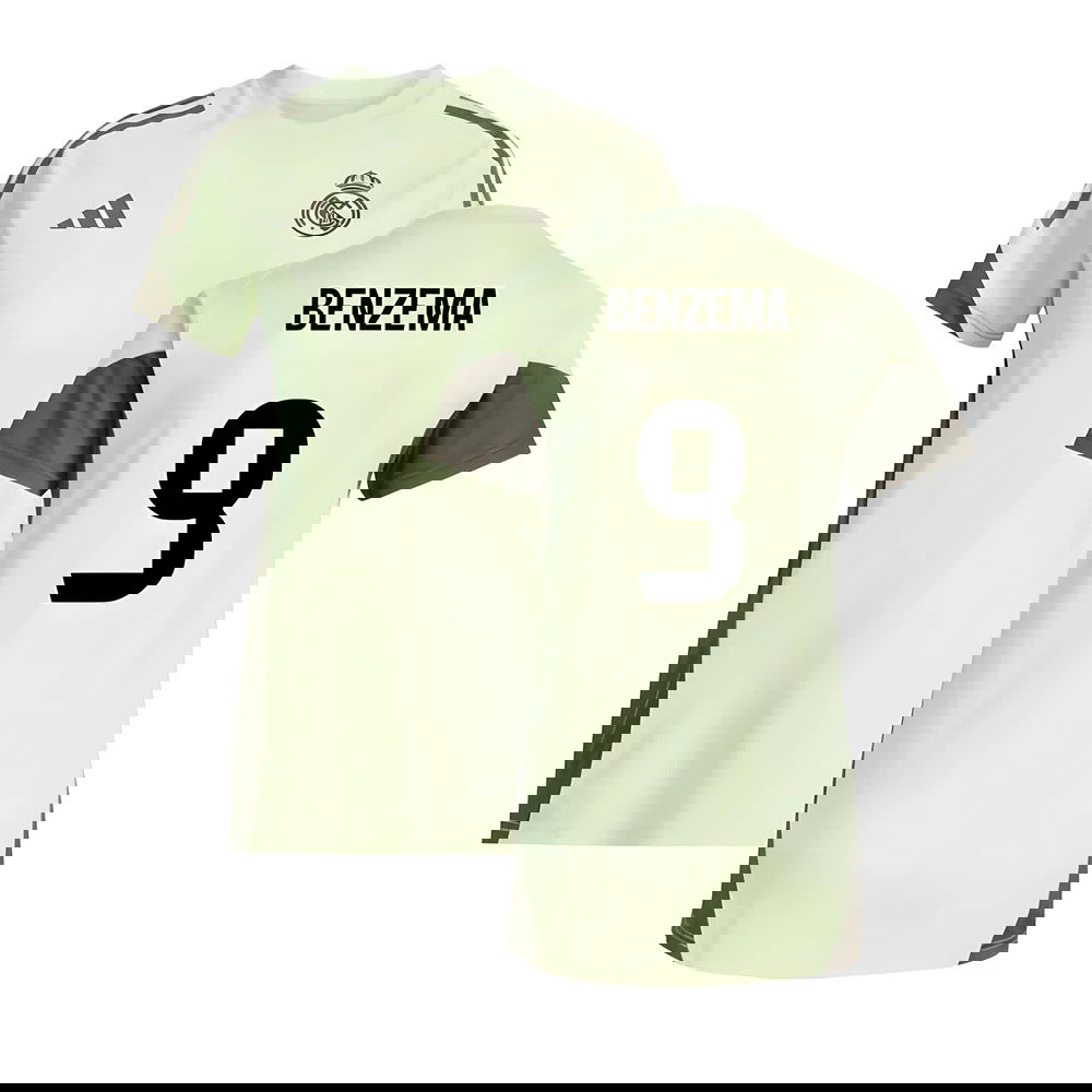 2025-2026 Real Madrid Training Jersey (Almost Lime) - Womens (Benzema 9)
