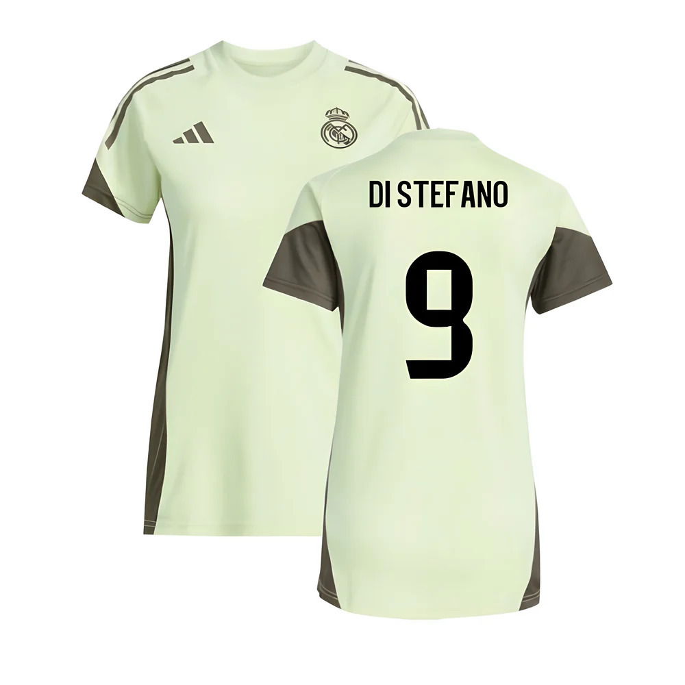 2025-2026 Real Madrid Training Jersey (Almost Lime) - Womens (Di Stefano 9)