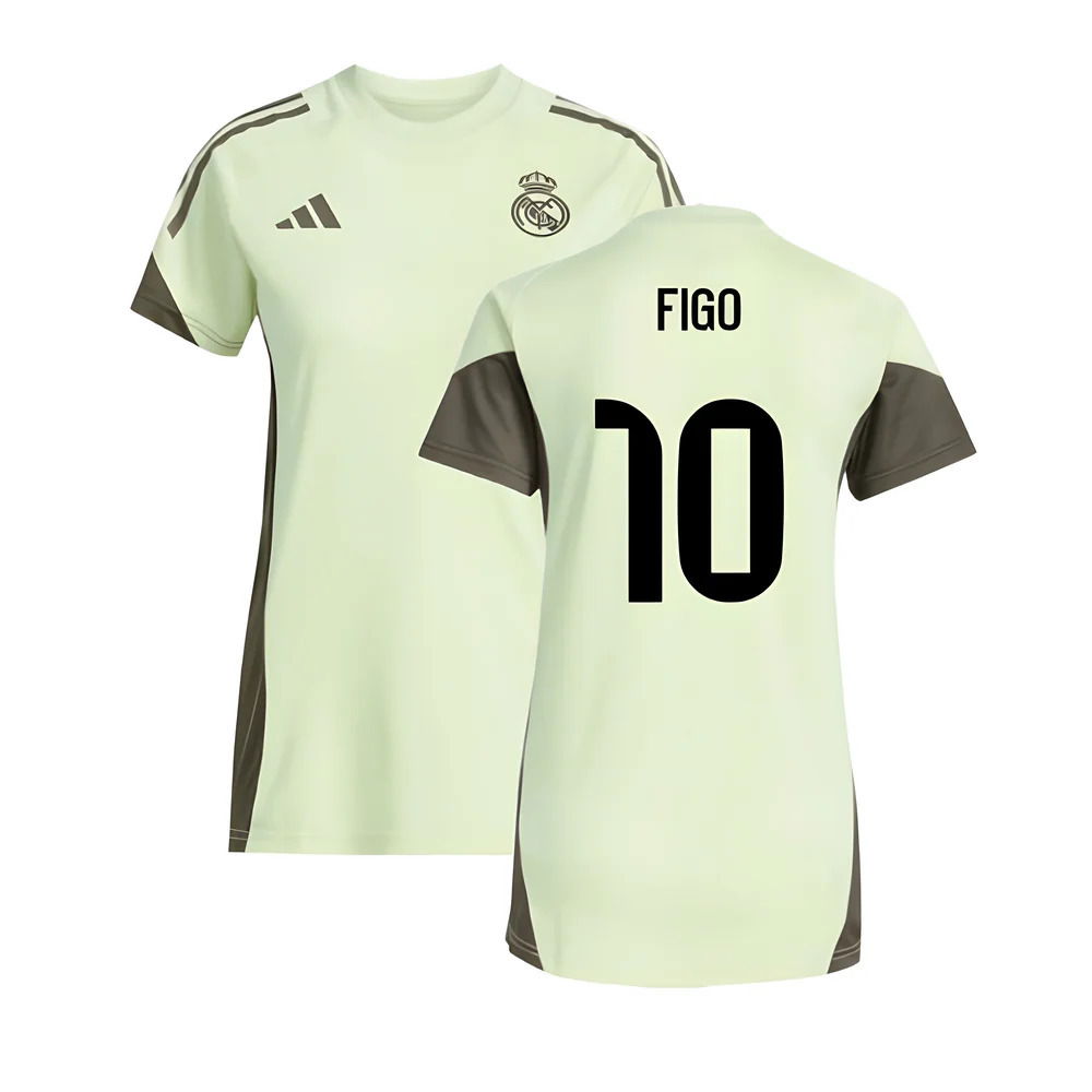 2025-2026 Real Madrid Training Jersey (Almost Lime) - Womens (Figo 10)