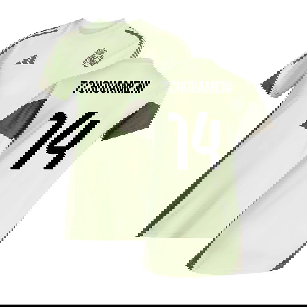 2025-2026 Real Madrid Training Jersey (Almost Lime) - Womens (Tchouameni 14)