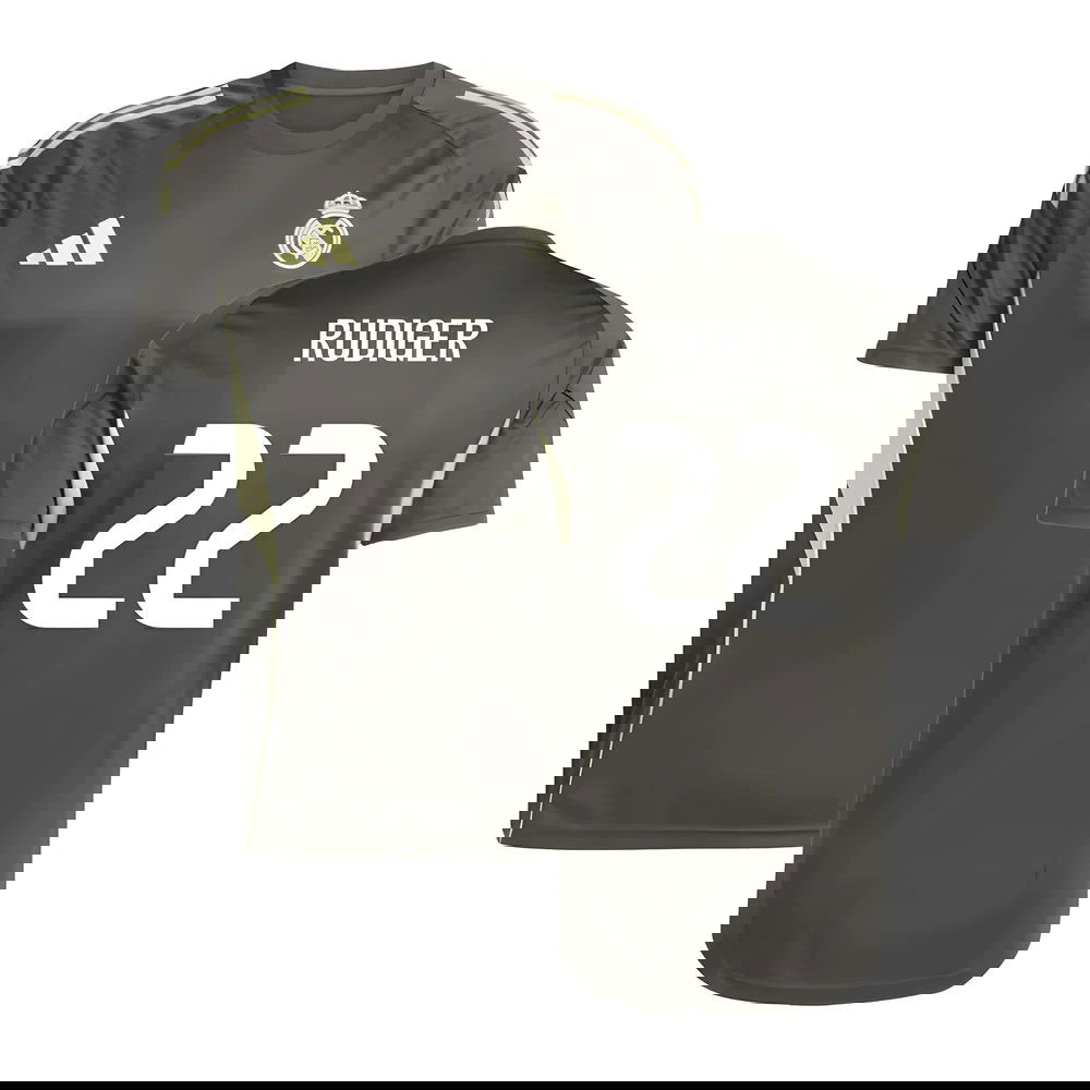 2025-2026 Real Madrid Training Jersey (Utility Grey) (Rudiger 22)