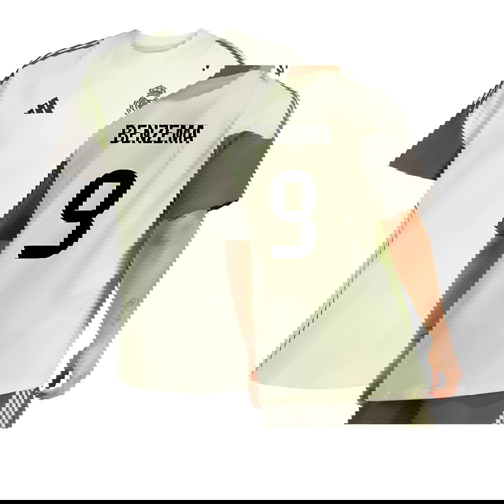 2025-2026 Real Madrid Training Tee (Almost Lime) (Benzema 9)