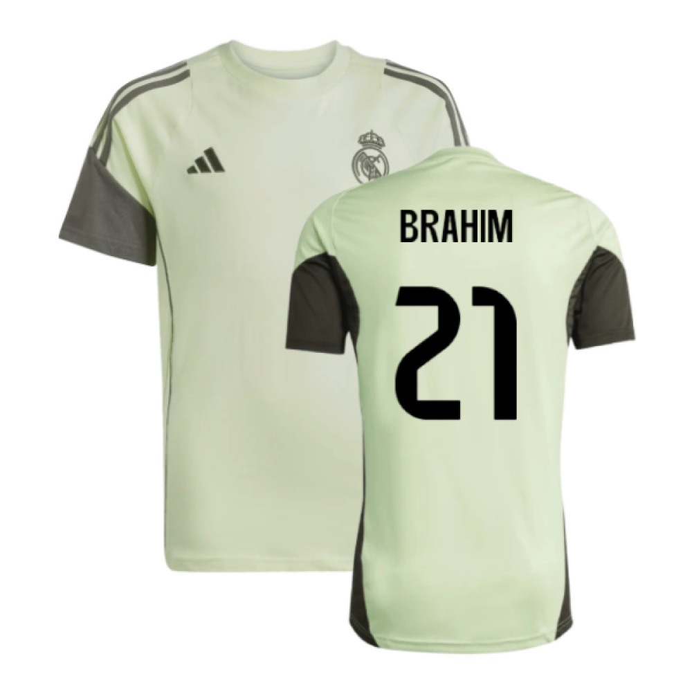2025-2026 Real Madrid Training Tee (Almost Lime) - Kids (Brahim 21)