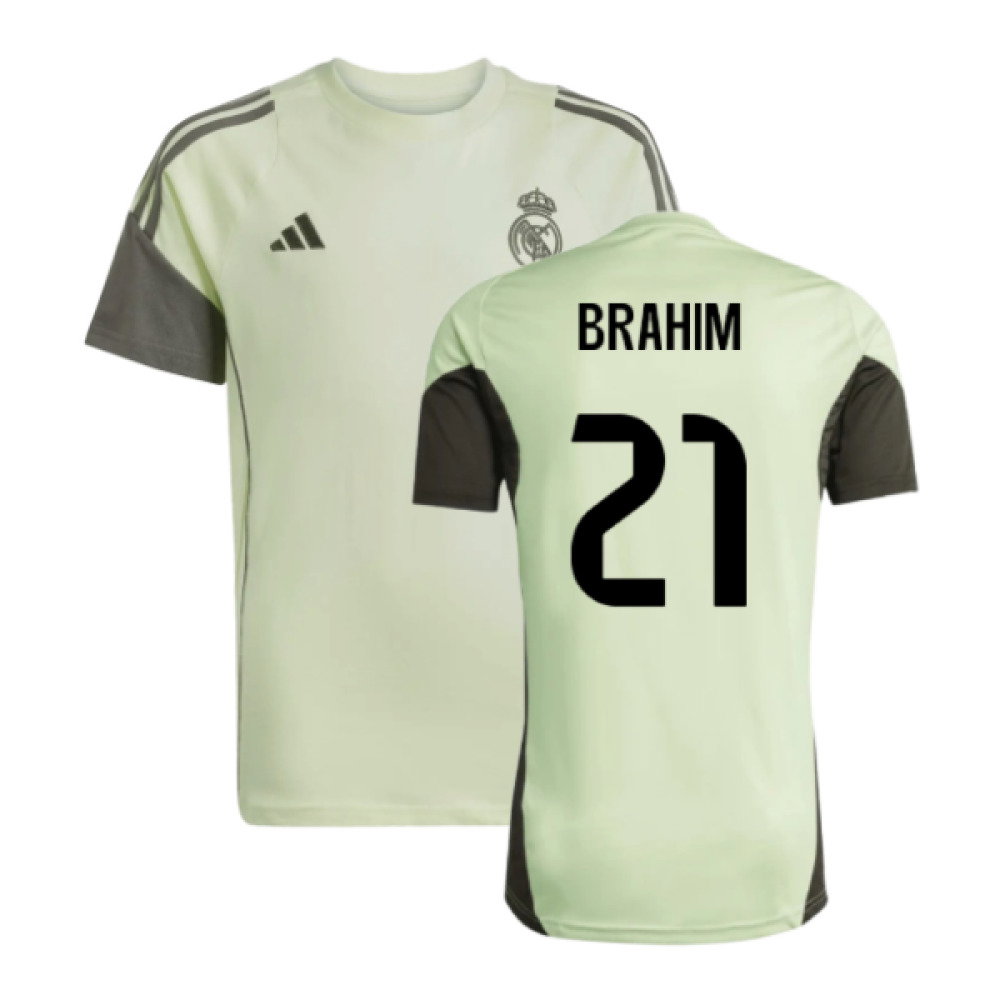 2025-2026 Real Madrid Training Tee (Almost Lime) - Kids (Brahim 21)