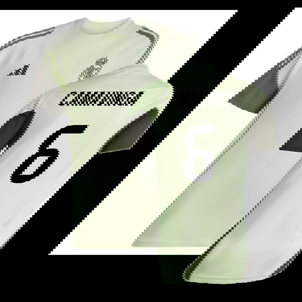 2025-2026 Real Madrid Training Tee (Almost Lime) - Kids (Camavinga 6)