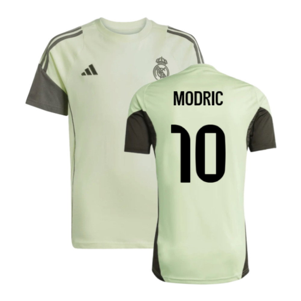 2025-2026 Real Madrid Training Tee (Almost Lime) - Kids (Modric 10)