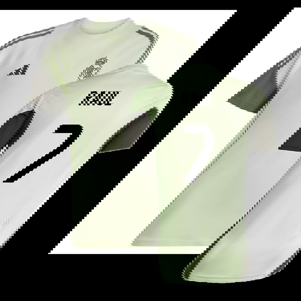 2025-2026 Real Madrid Training Tee (Almost Lime) - Kids (Raul 7)