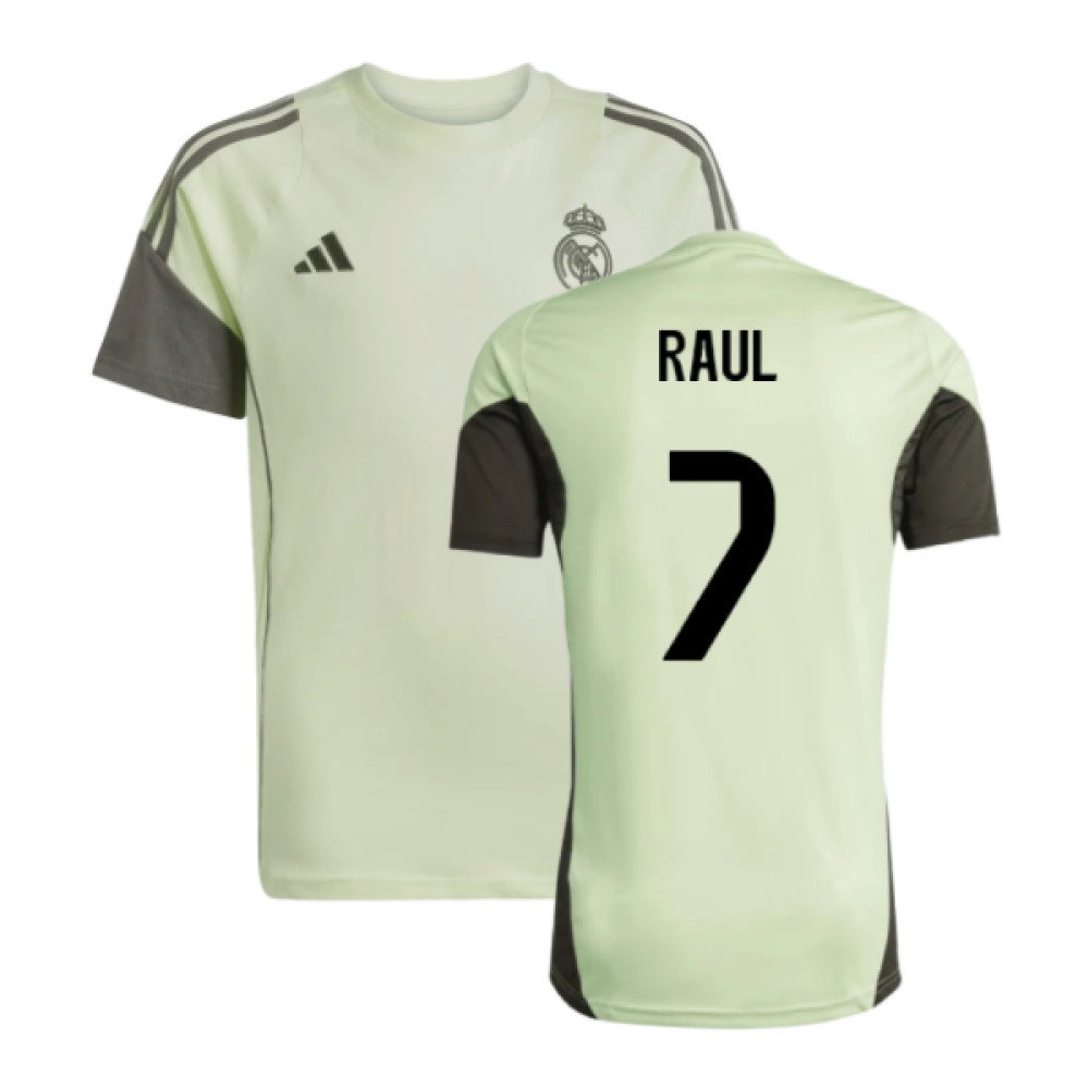 2025-2026 Real Madrid Training Tee (Almost Lime) - Kids (Raul 7)