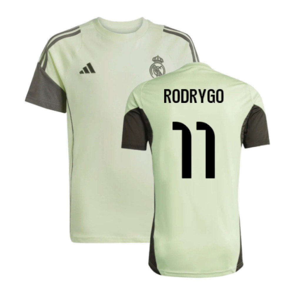 2025-2026 Real Madrid Training Tee (Almost Lime) - Kids (Rodrygo 11)