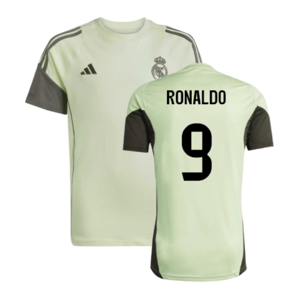 2025-2026 Real Madrid Training Tee (Almost Lime) - Kids (Ronaldo 9)