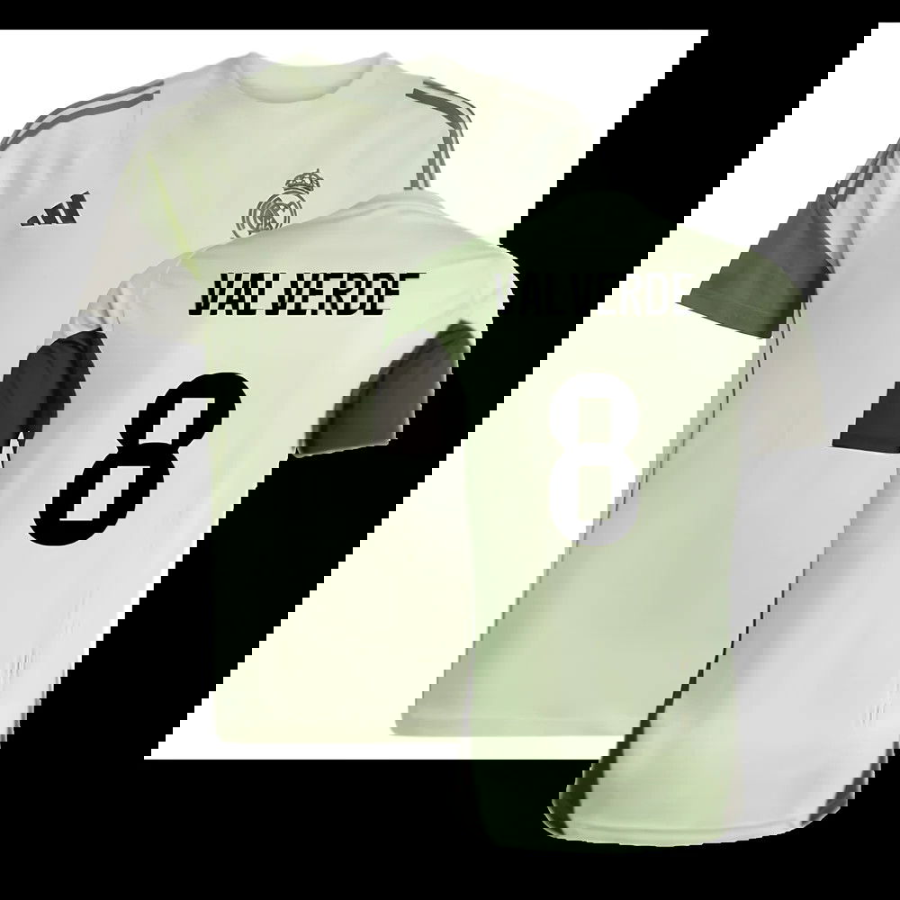 2025-2026 Real Madrid Training Tee (Almost Lime) - Kids (Valverde 8)