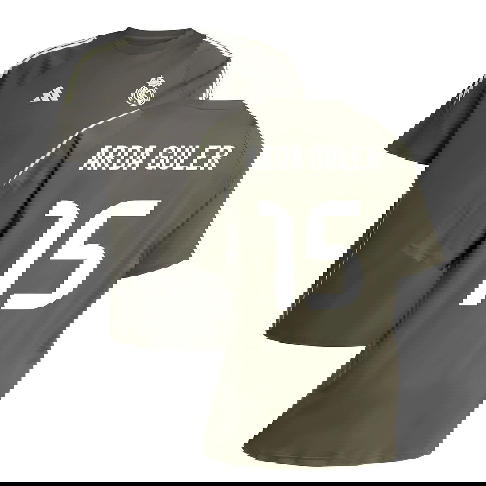 2025-2026 Real Madrid Training Tee (Utility Grey) (Arda Guler 15)