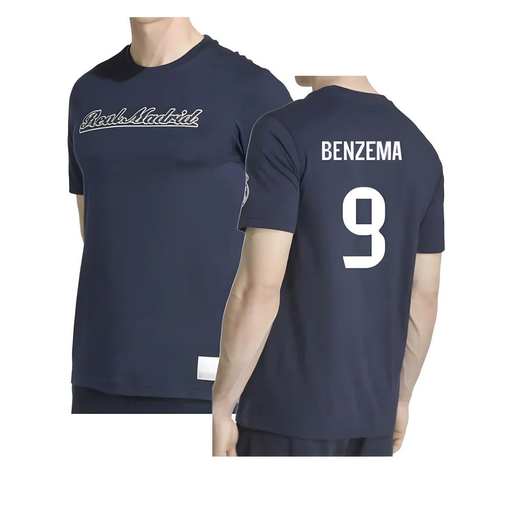 2025-2026 Real Madrid US Tee (Navy) (Benzema 9)