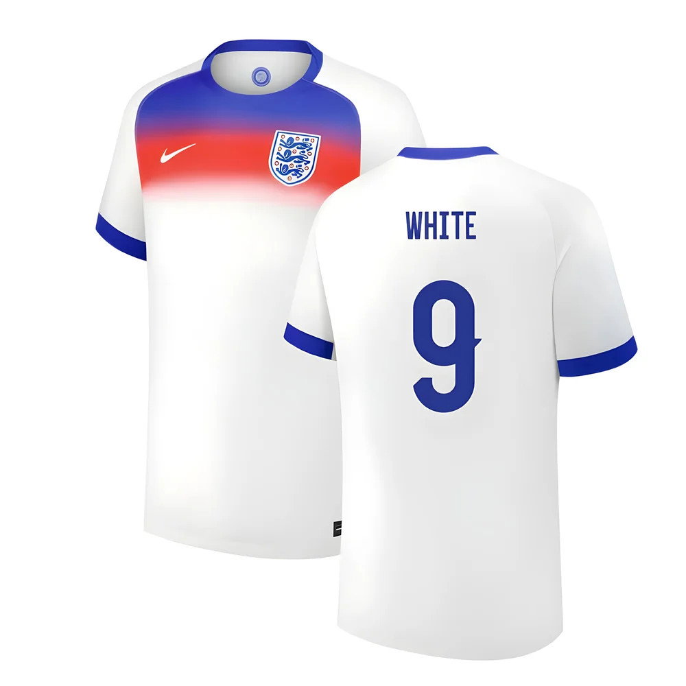 2025 England Womens Team Home Shirt (Kids) (WHITE 9)