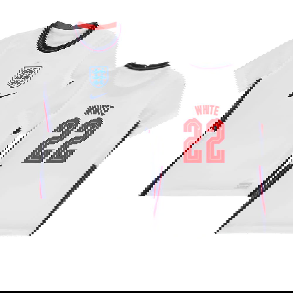 2020-2021 England Home Nike Football Shirt (Kids) (WHITE 22)
