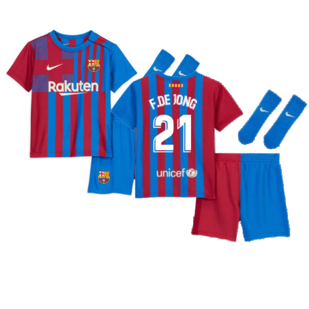 2021-2022 Barcelona Vapor Match Home Shirt (F.DE JONG 21)