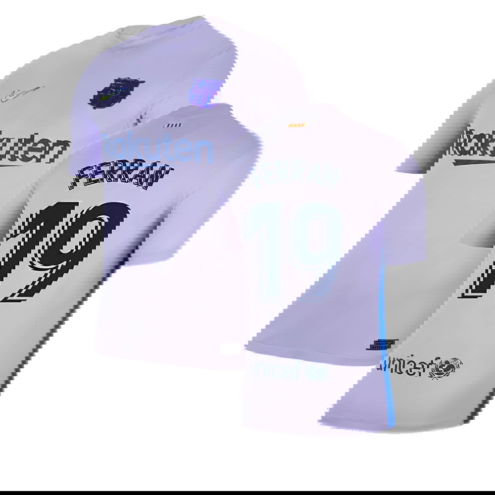 2021-2022 Barcelona Away Shirt (Kids) (FERRAN 19)