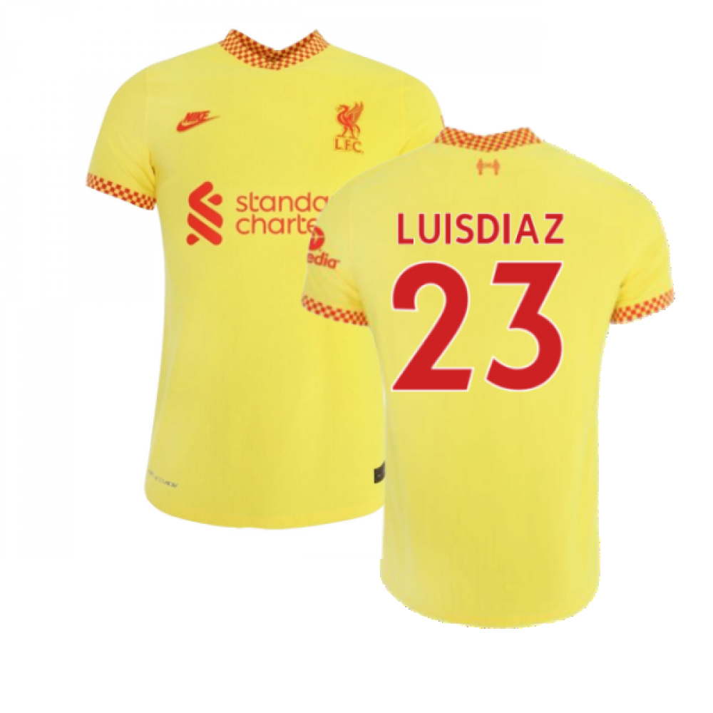 Liverpool Men's Nike Yellow 2021-2022 3Rd Shirt (Luis Diaz 23)