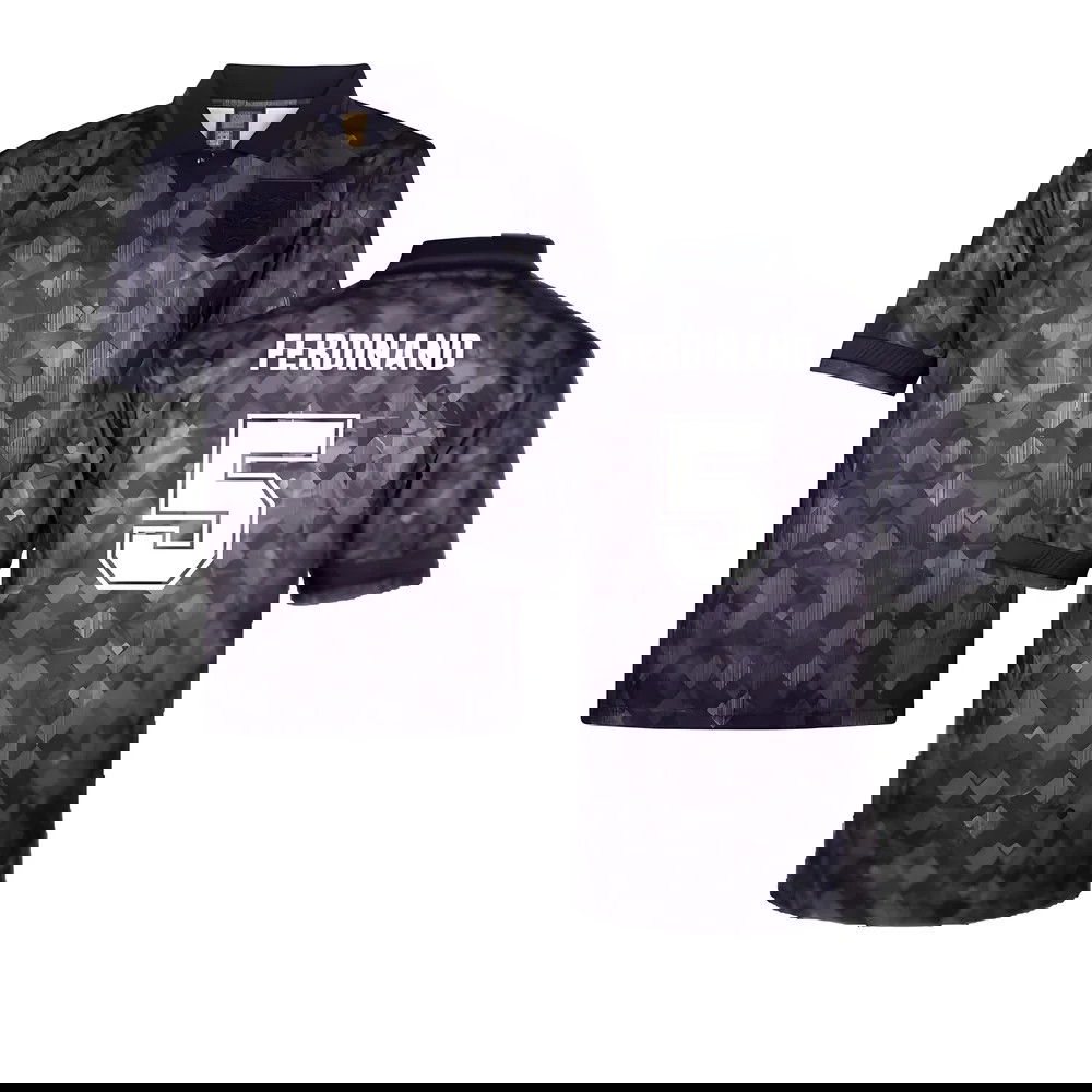 England 1990 Black Out Retro Football Shirt (Ferdinand 5)