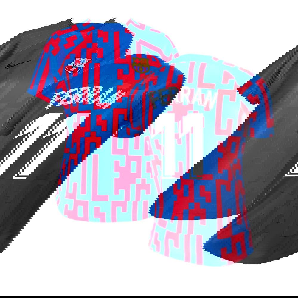 2022-2023 Barcelona Pre-Match Training Shirt (Blue) - Ladies (FERRAN 11)