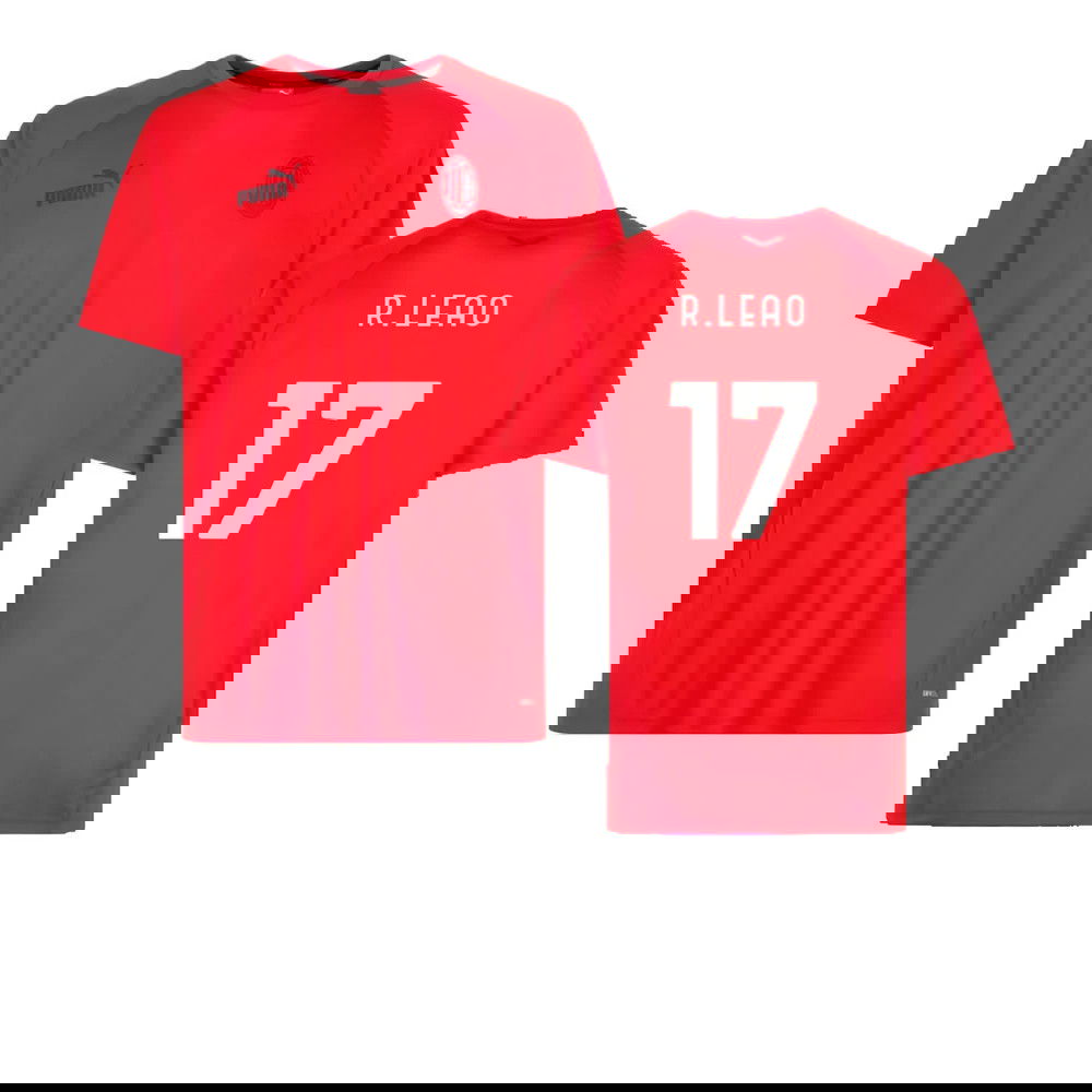 2022-2023 AC Milan Casuals Tee (Red) (R.LEAO 17)