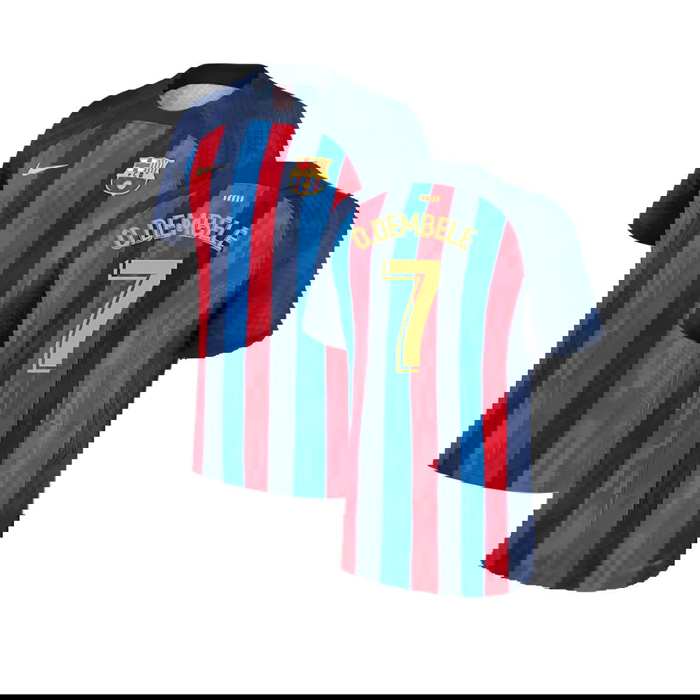 2022-2023 Barcelona CL Training Shirt (Grey) (O.DEMBELE 7)