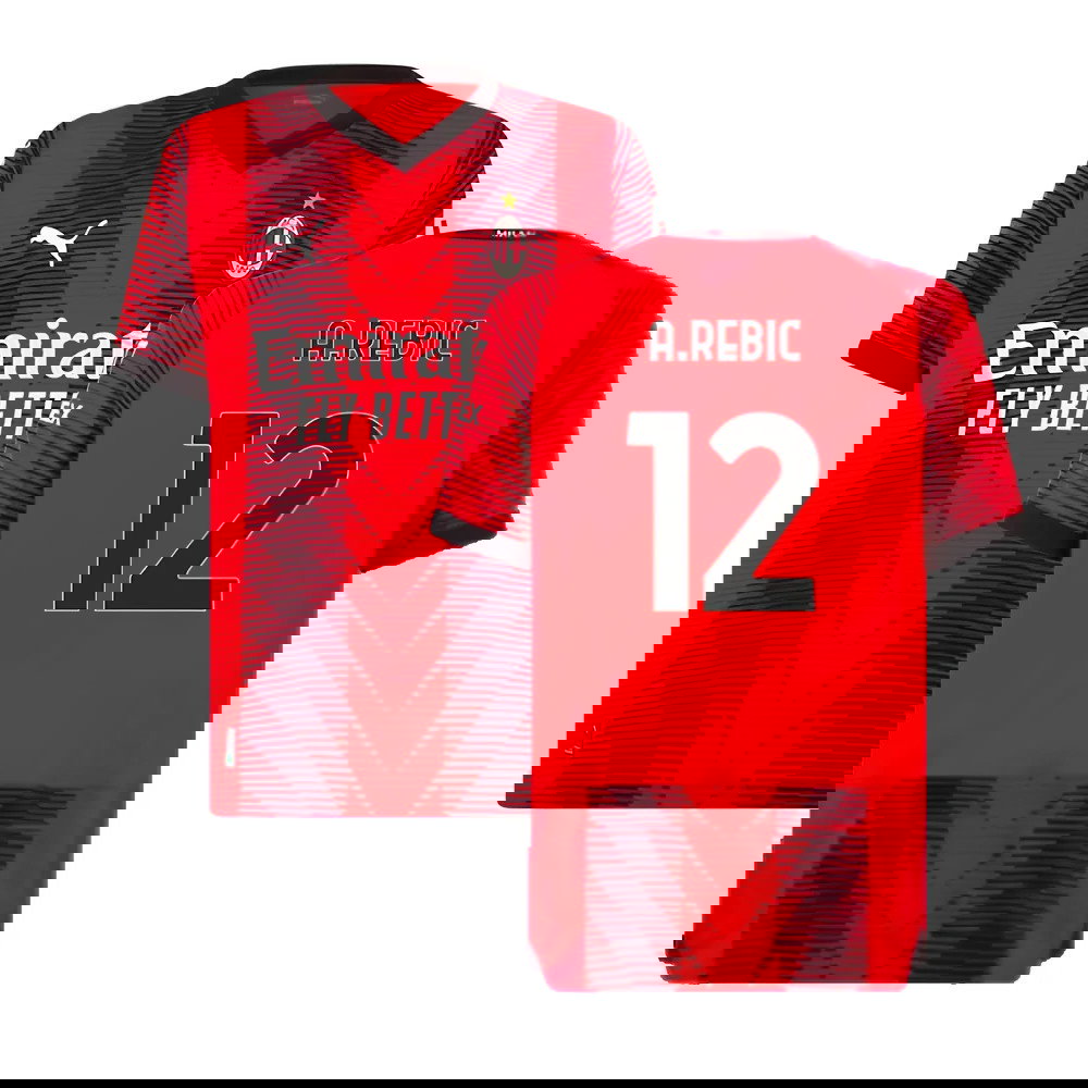 2023-2024 AC Milan Home Authentic Shirt (A.Rebic 12)
