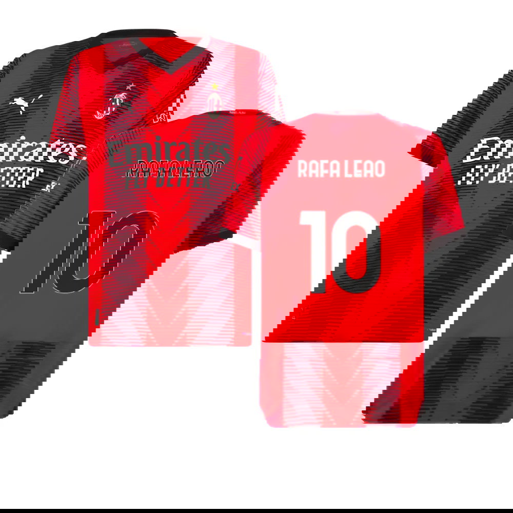 2023-2024 AC Milan Home Authentic Shirt (Rafa Leao 10)
