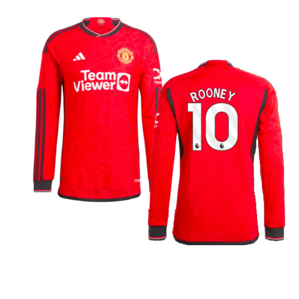 2023-2024 Man Utd Long Sleeve Home Shirt (Rooney 10)