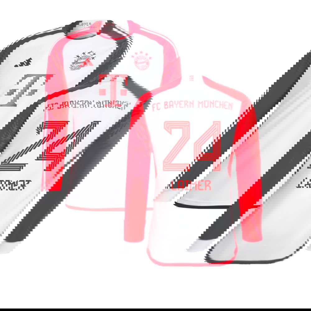 2023-2024 Bayern Munich Long Sleeve Home Shirt (Laimer 24)