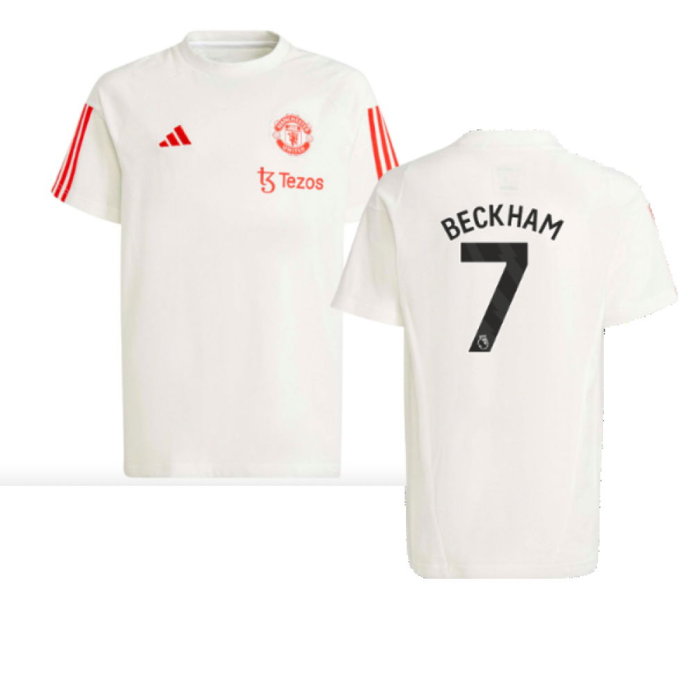 2023-2024 Man Utd Training Tee (White) - Kids (Beckham 7)