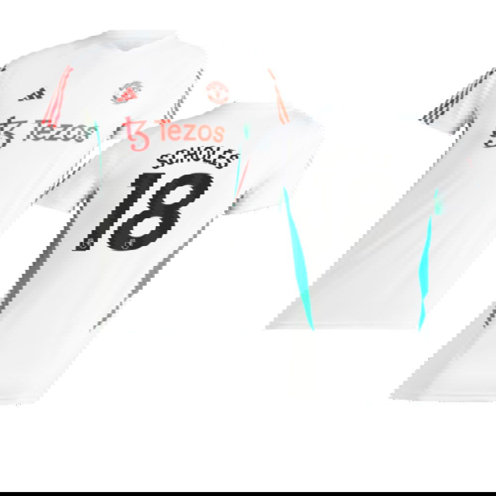 2023-2024 Man Utd Training Jersey (White) - Ladies (Scholes 18)