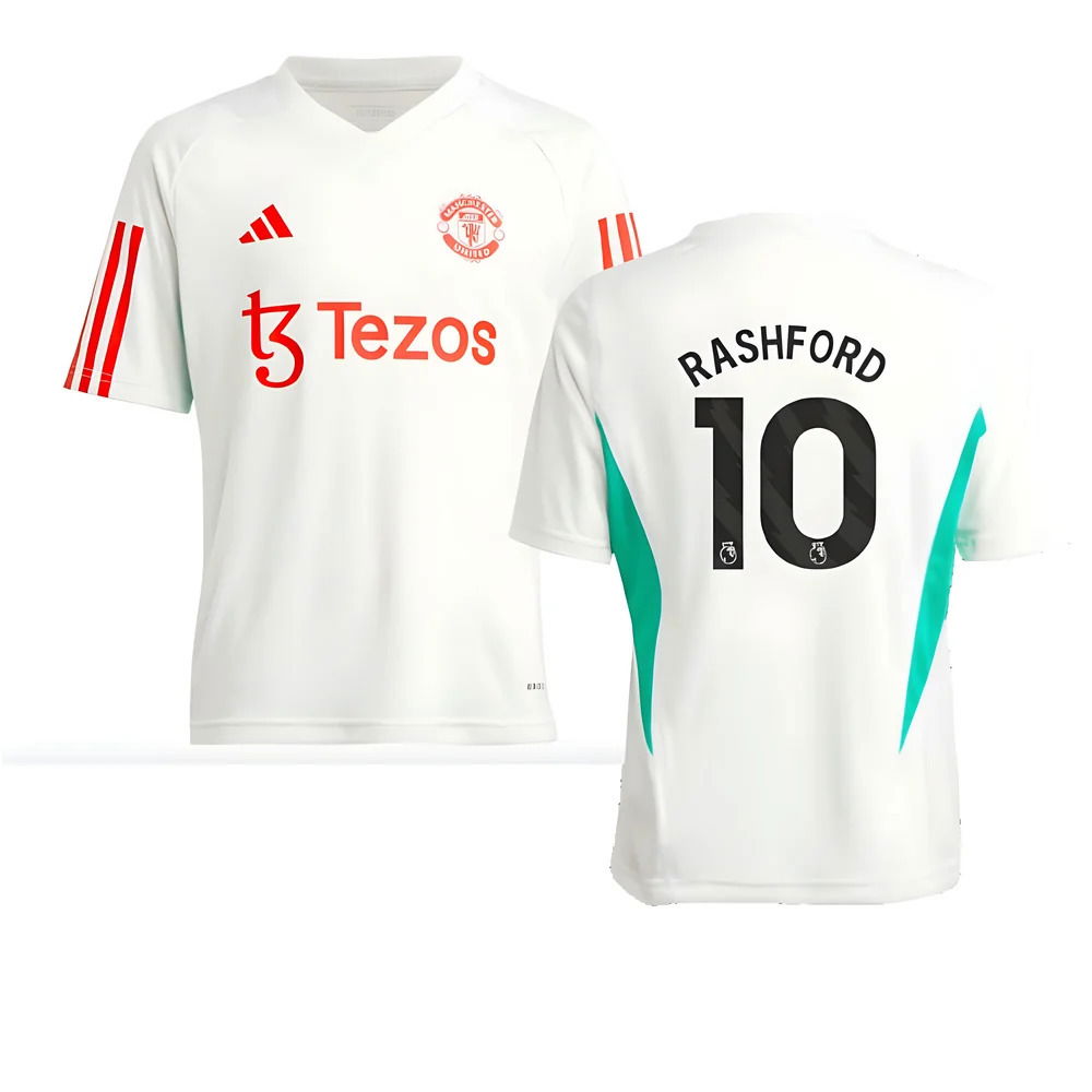 2023-2024 Man Utd Training Jersey (White) - Kids (Rashford 10)