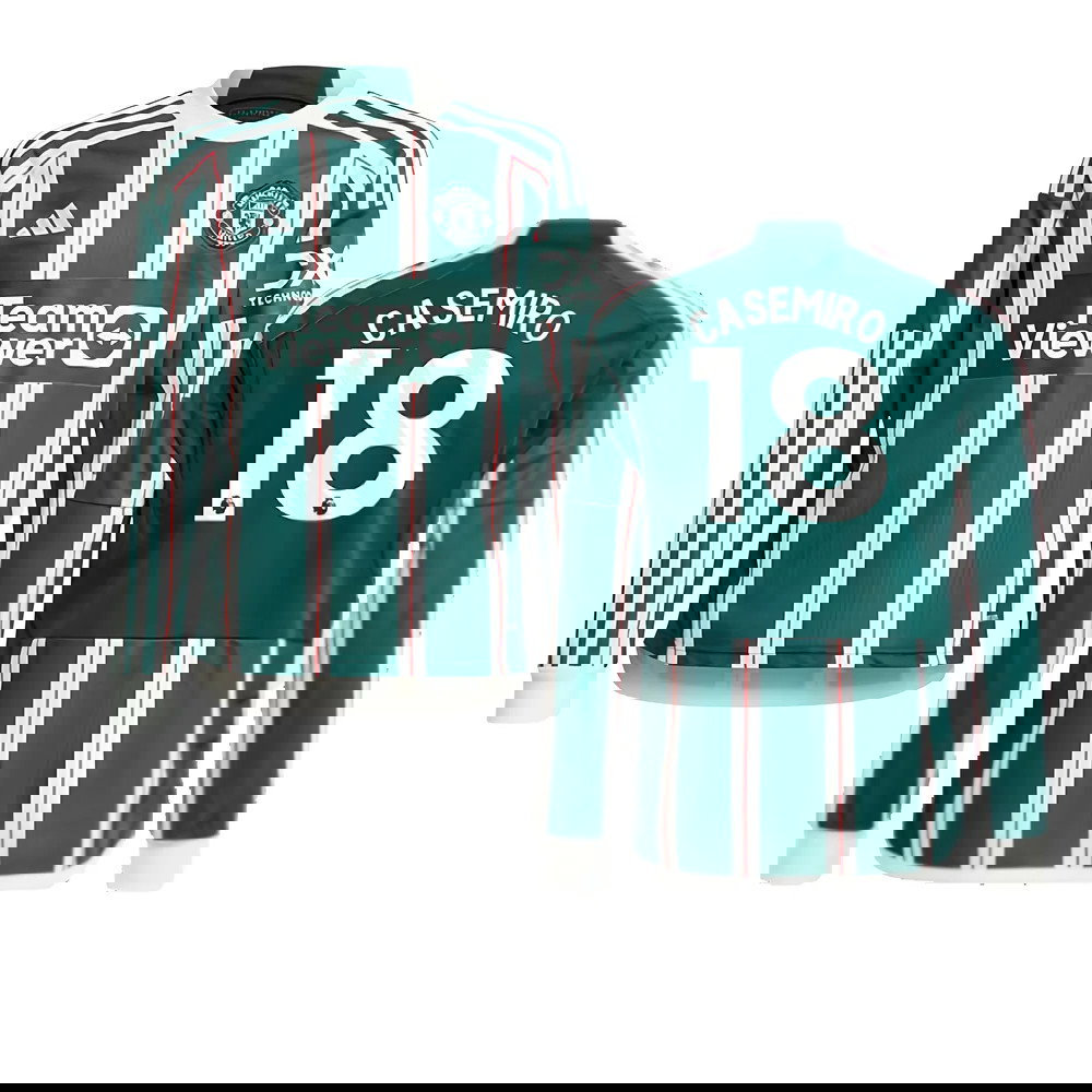 2023-2024 Man Utd Away Long Sleeve Shirt (Kids) (Casemiro 18)