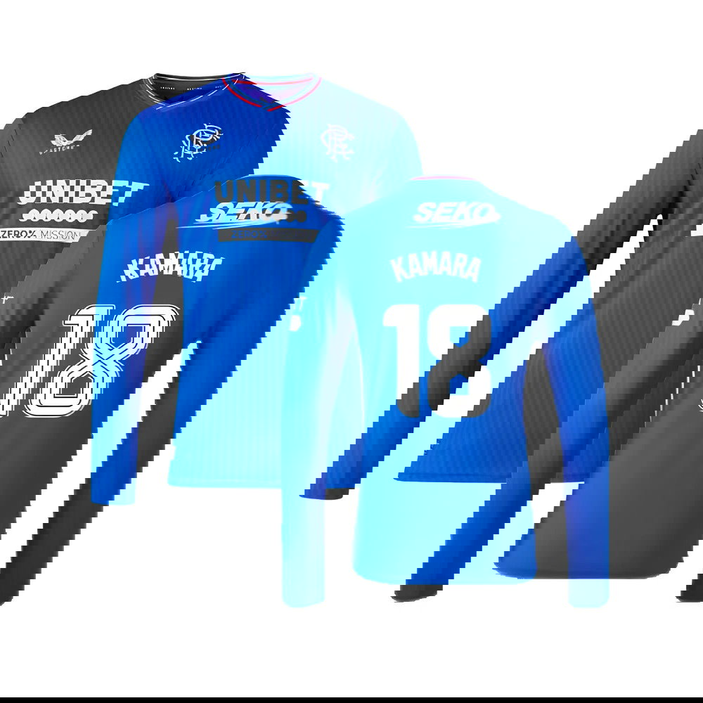 2023-2024 Rangers Long Sleeve Home Shirt (Kamara 18)