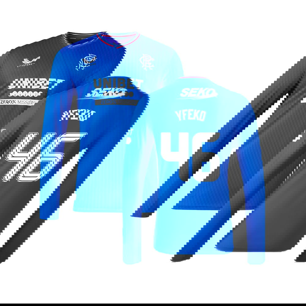 2023-2024 Rangers Long Sleeve Home Shirt (Yfeko 46)