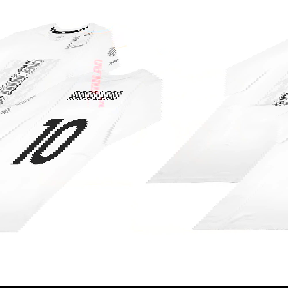 2023-2024 AC Milan FtblCore Graphic Tee (Grey) (Rafa Leao 10)