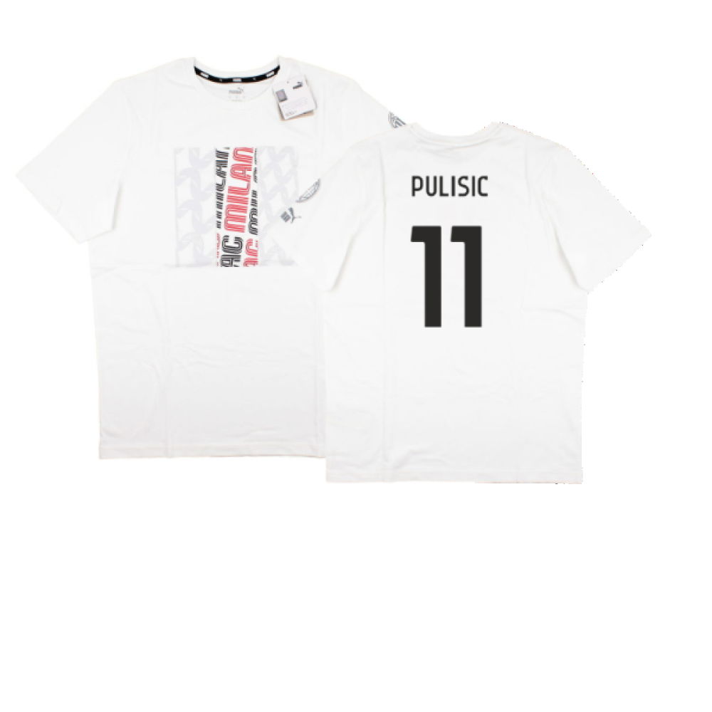 2023-2024 AC Milan FtblCore Graphic Tee (Grey) (Pulisic 11)