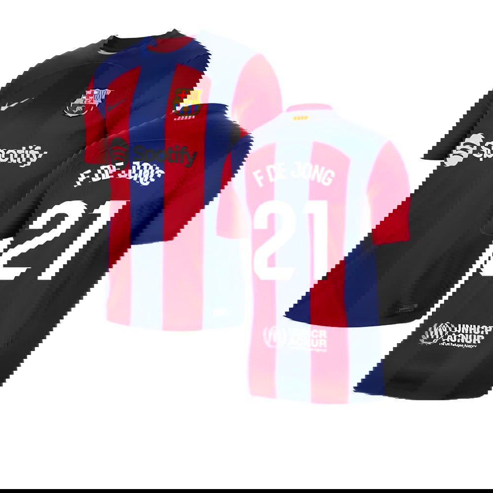 2023-2024 Barcelona Home Shirt (F De Jong 21)