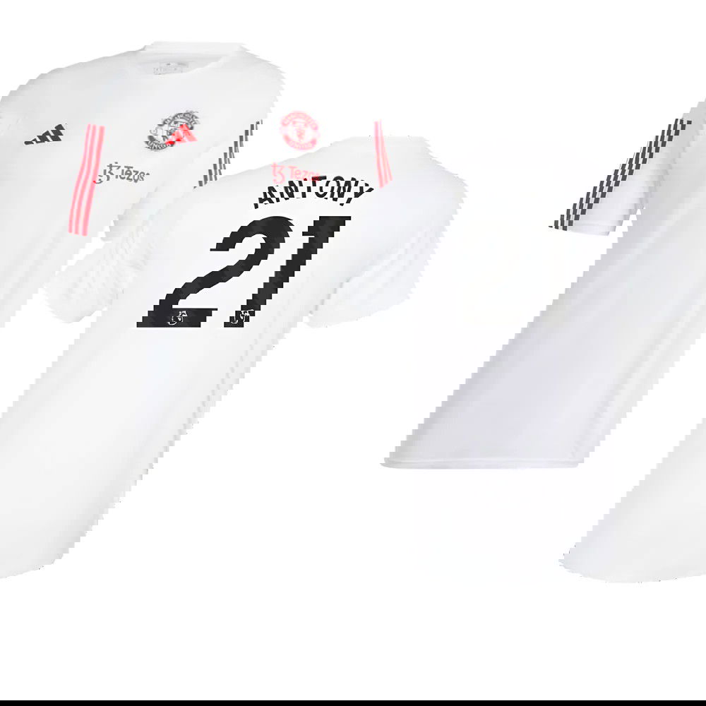 2023-2024 Man Utd Training Tee (White) (Antony 21)